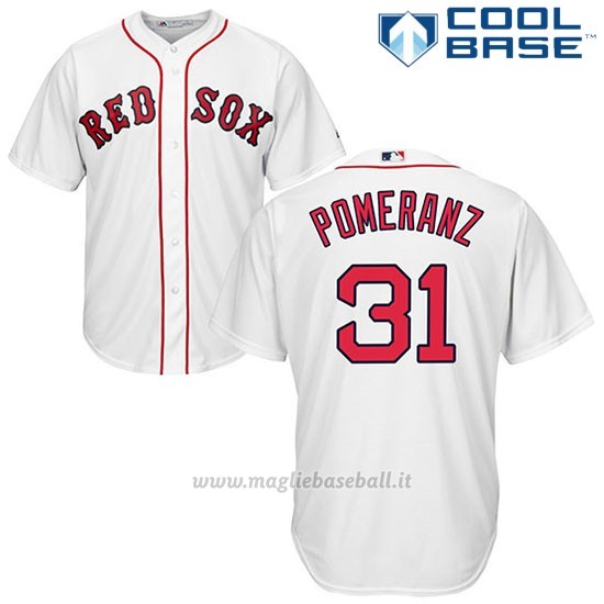 Maglia Baseball Uomo Boston Red Sox 31 Drew Pomeranz Bianco Cool Base